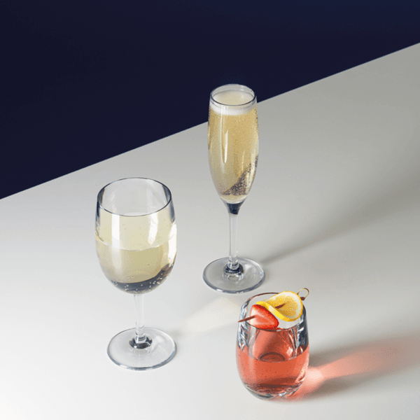 STRAHL Osteria Vinglass uten stett (384ml) uknuselige plastglass