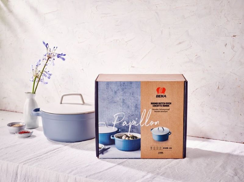 BEKA Papillon Rund Lettvektsgryte med keramisk belegg, 6,7 liter