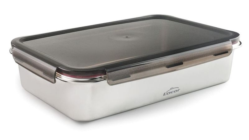 Mikrob&oslash;lgesikker matboks i st&aring;l m/tett lokk - 5000ml fra LACOR